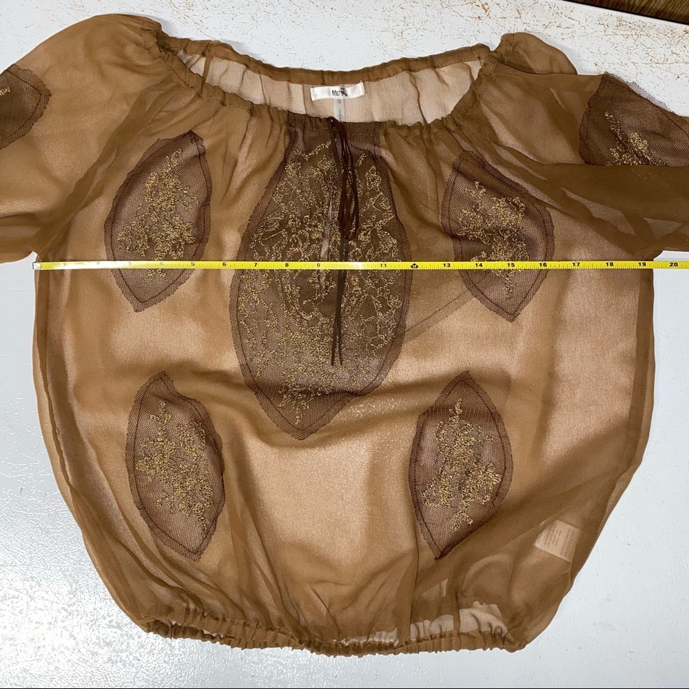 🌟4 for $10 SALE🌟  Women’s Metro 7 Sheer Brown Shirt - Picture 9 of 16